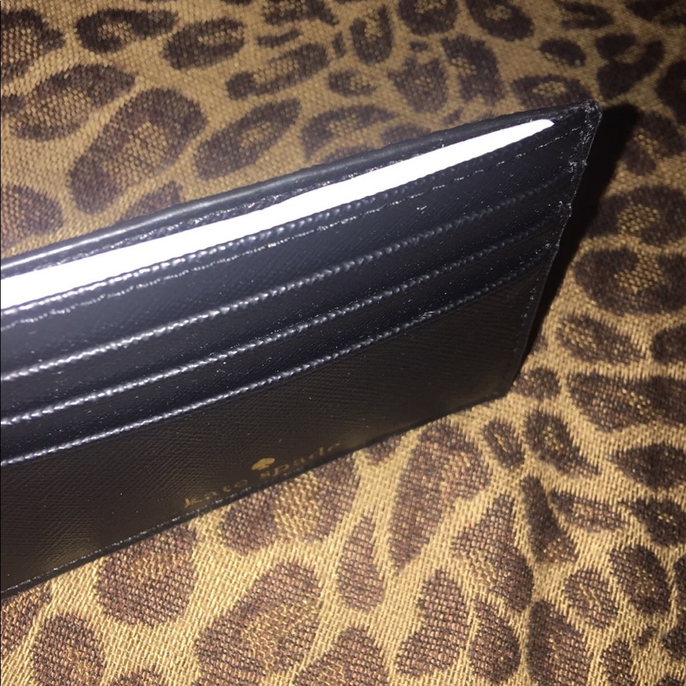 KATE SPADE BLACK GLITTER CARDHOLDER WALLET - Picture 3 of 4